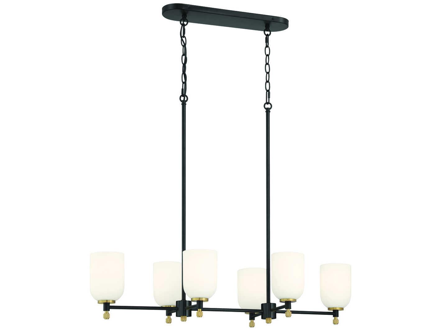 Craftmade Council 6-Light Flat Black Satin Brass Island Pendant