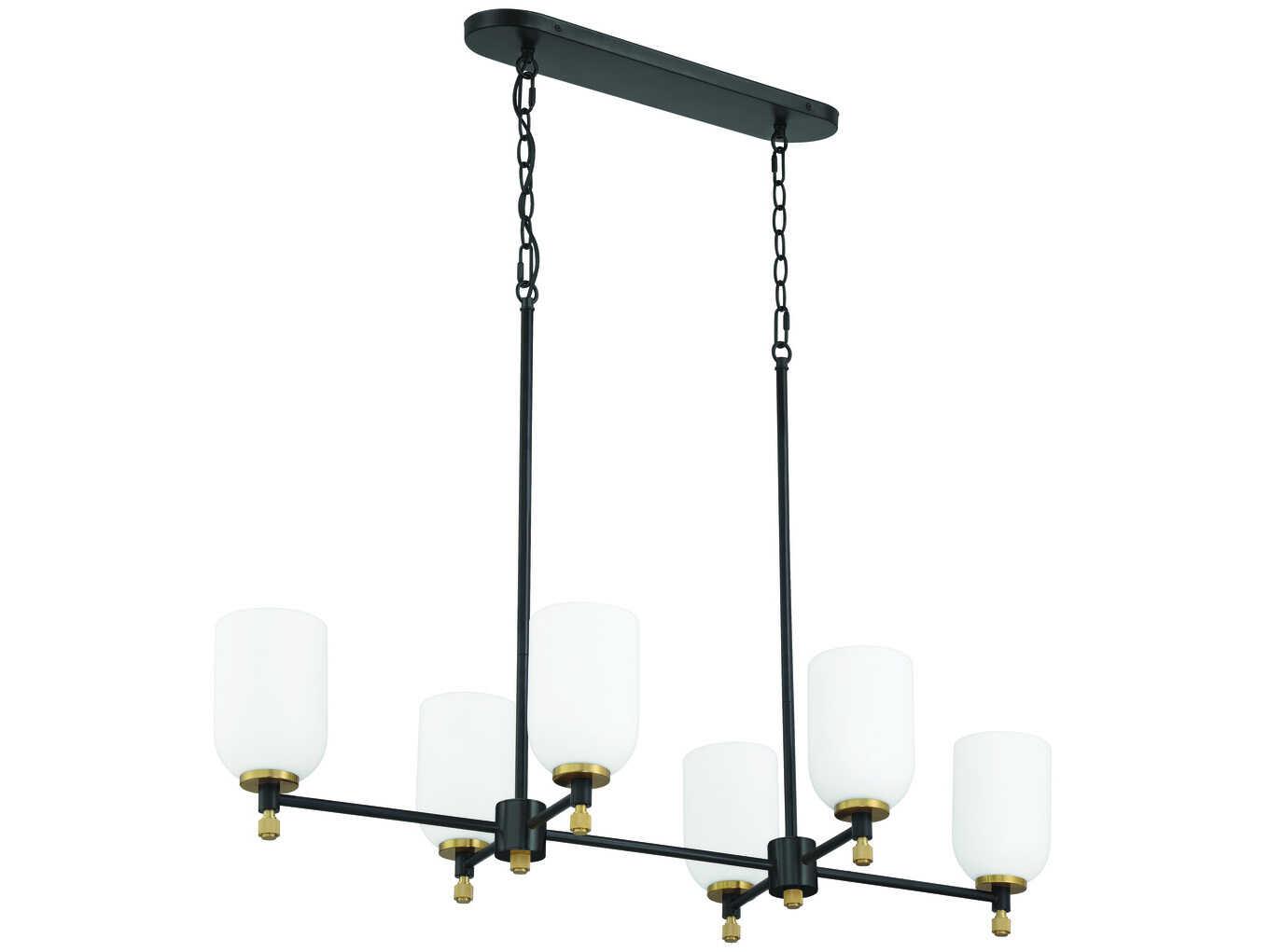 Craftmade Council 6-Light Flat Black Satin Brass Island Pendant