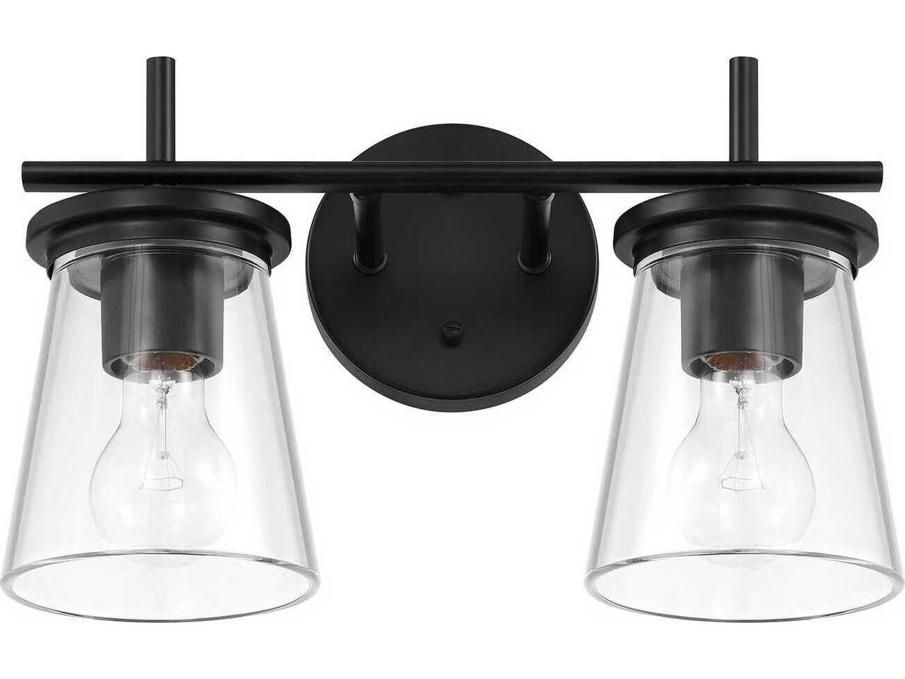 Craftmade Connell 2-Light Flat Black Vanity Light