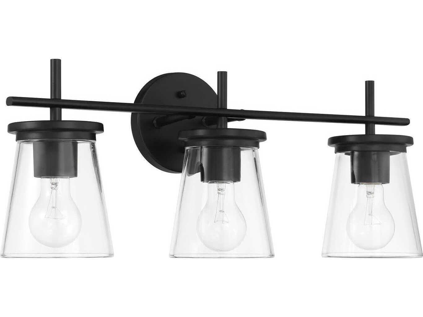 Craftmade Connell 3-Light Flat Black Vanity Light