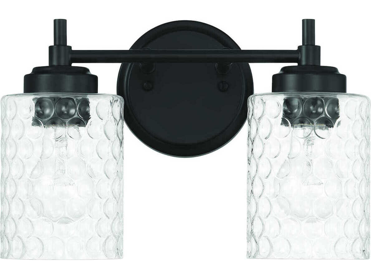 Craftmade Claire 2-Light Flat Black Vanity Light