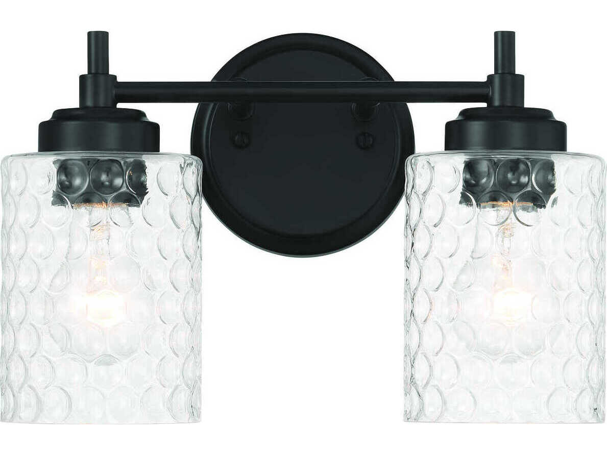 Craftmade Claire 2-Light Flat Black Vanity Light