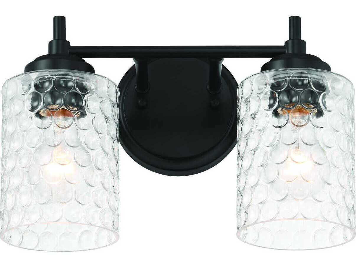 Craftmade Claire 2-Light Flat Black Vanity Light