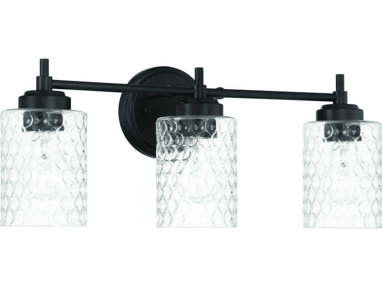 Craftmade Claire 3-Light Flat Black Vanity Light