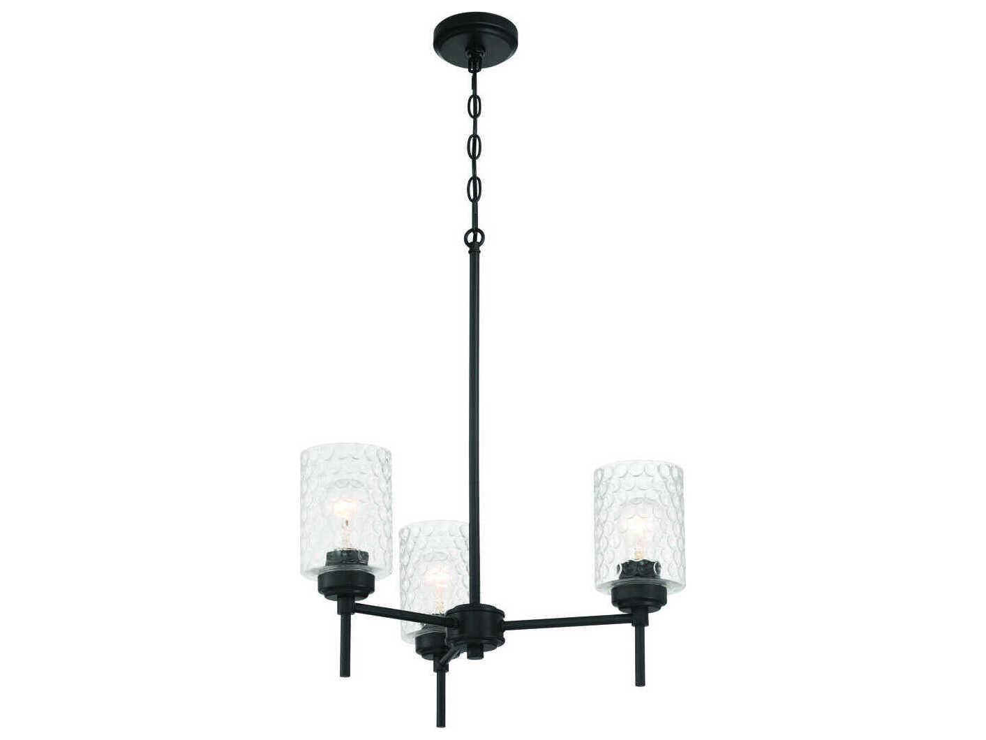 Craftmade Claire 3-Light Flat Black Cylinder Chandelier