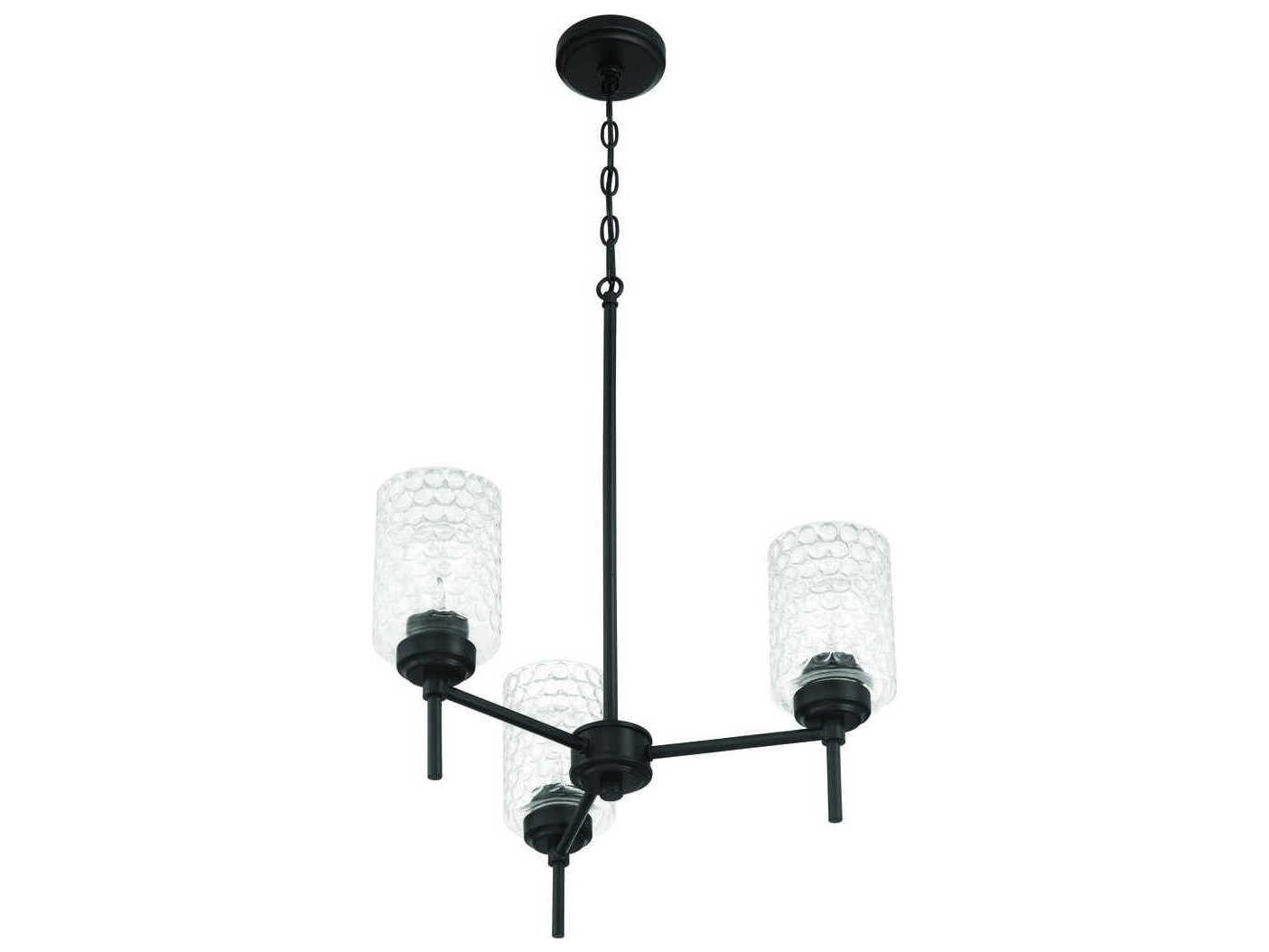 Craftmade Claire 3-Light Flat Black Cylinder Chandelier