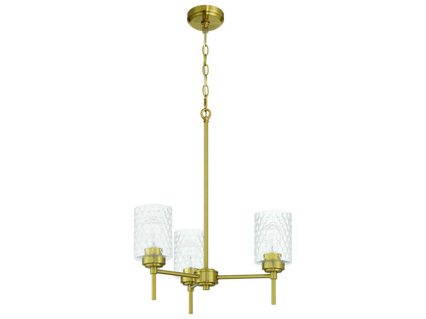 Craftmade Claire 3-Light Satin Brass Cylinder Chandelier