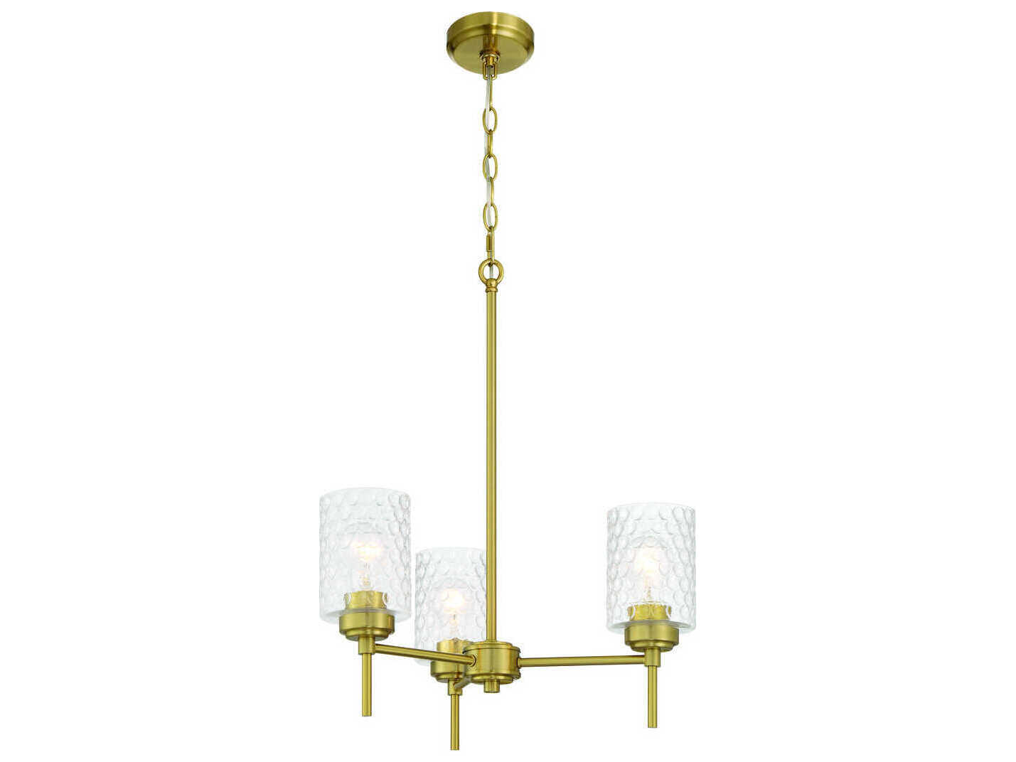 Craftmade Claire 3-Light Satin Brass Cylinder Chandelier