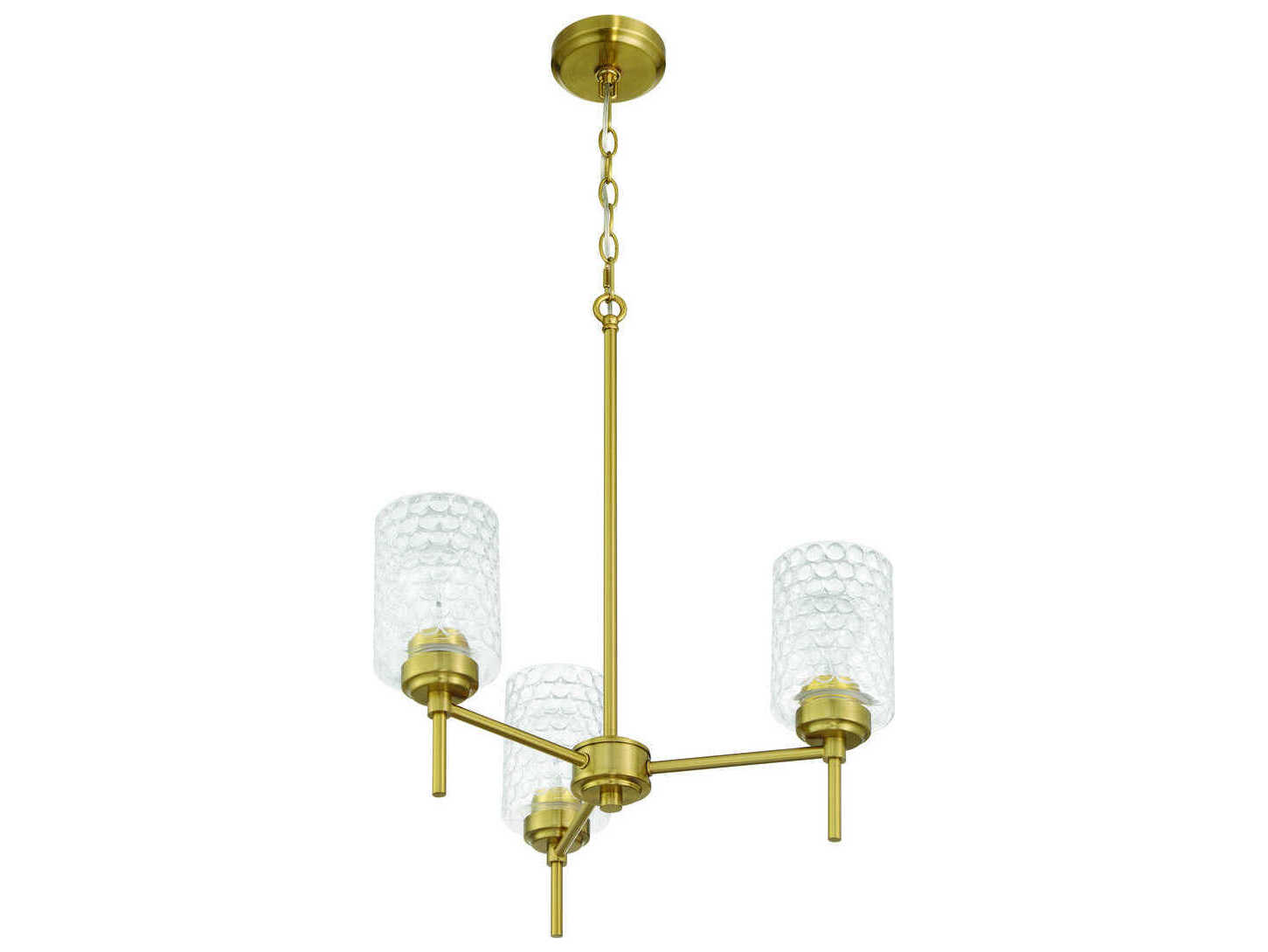 Craftmade Claire 3-Light Satin Brass Cylinder Chandelier