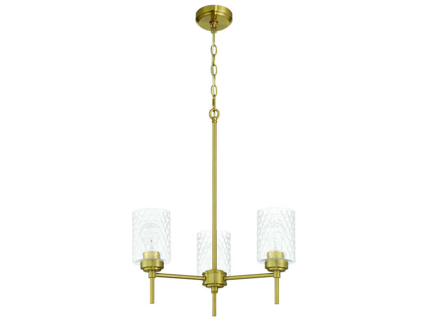 Craftmade Claire 3-Light Satin Brass Cylinder Chandelier