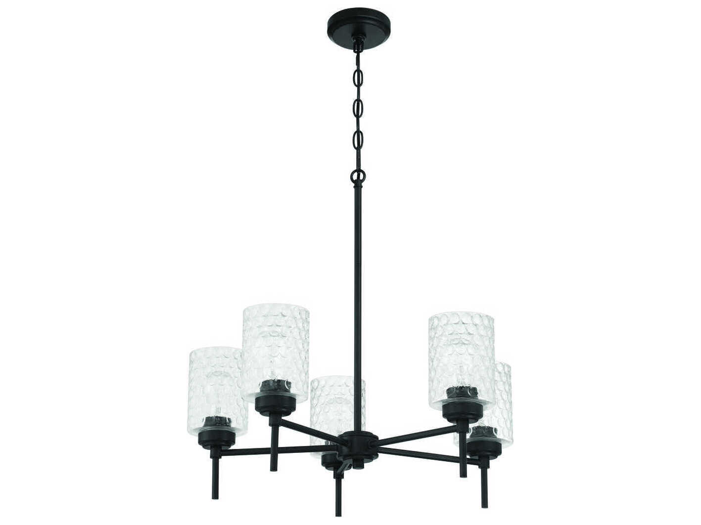 Craftmade Claire 5-Light Flat Black Cylinder Chandelier