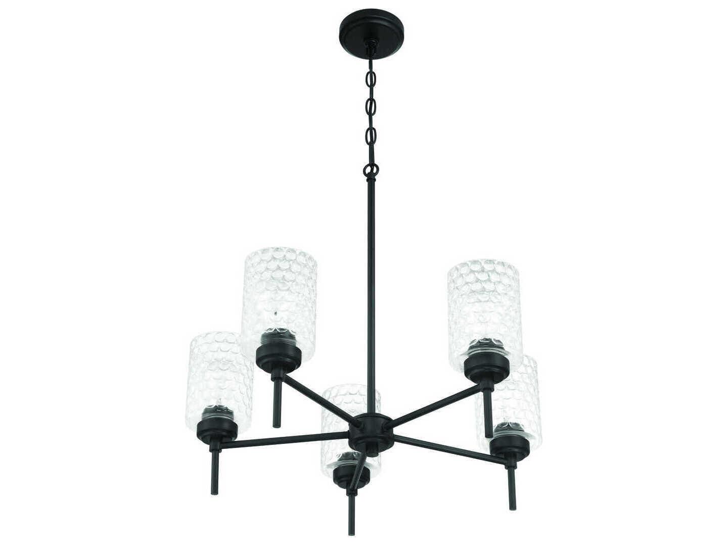 Craftmade Claire 5-Light Flat Black Cylinder Chandelier