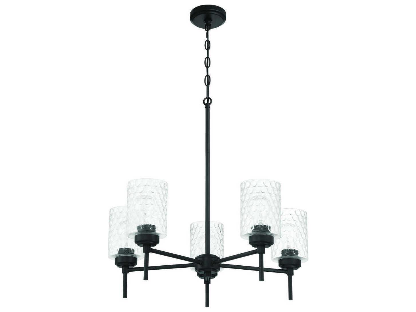 Craftmade Claire 5-Light Flat Black Cylinder Chandelier