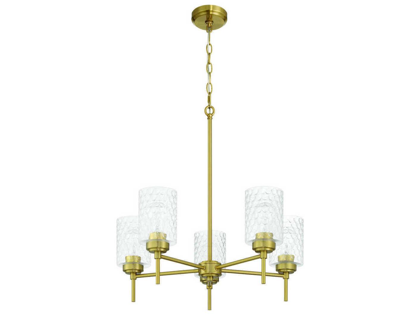Craftmade Claire 5-Light Satin Brass Cylinder Chandelier