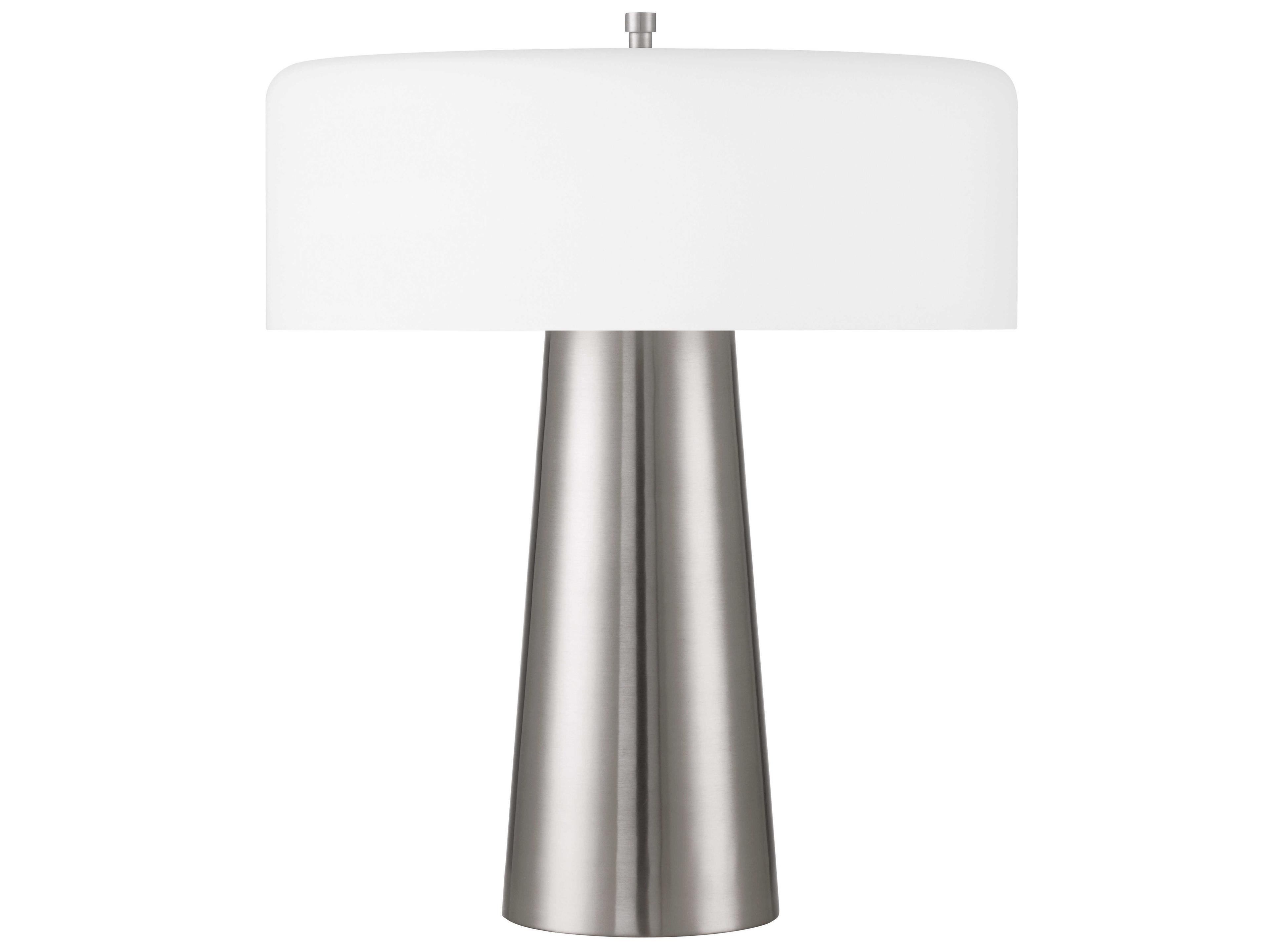 Craftmade Brushed Polished Nickel Frost White Glass Table Lamp