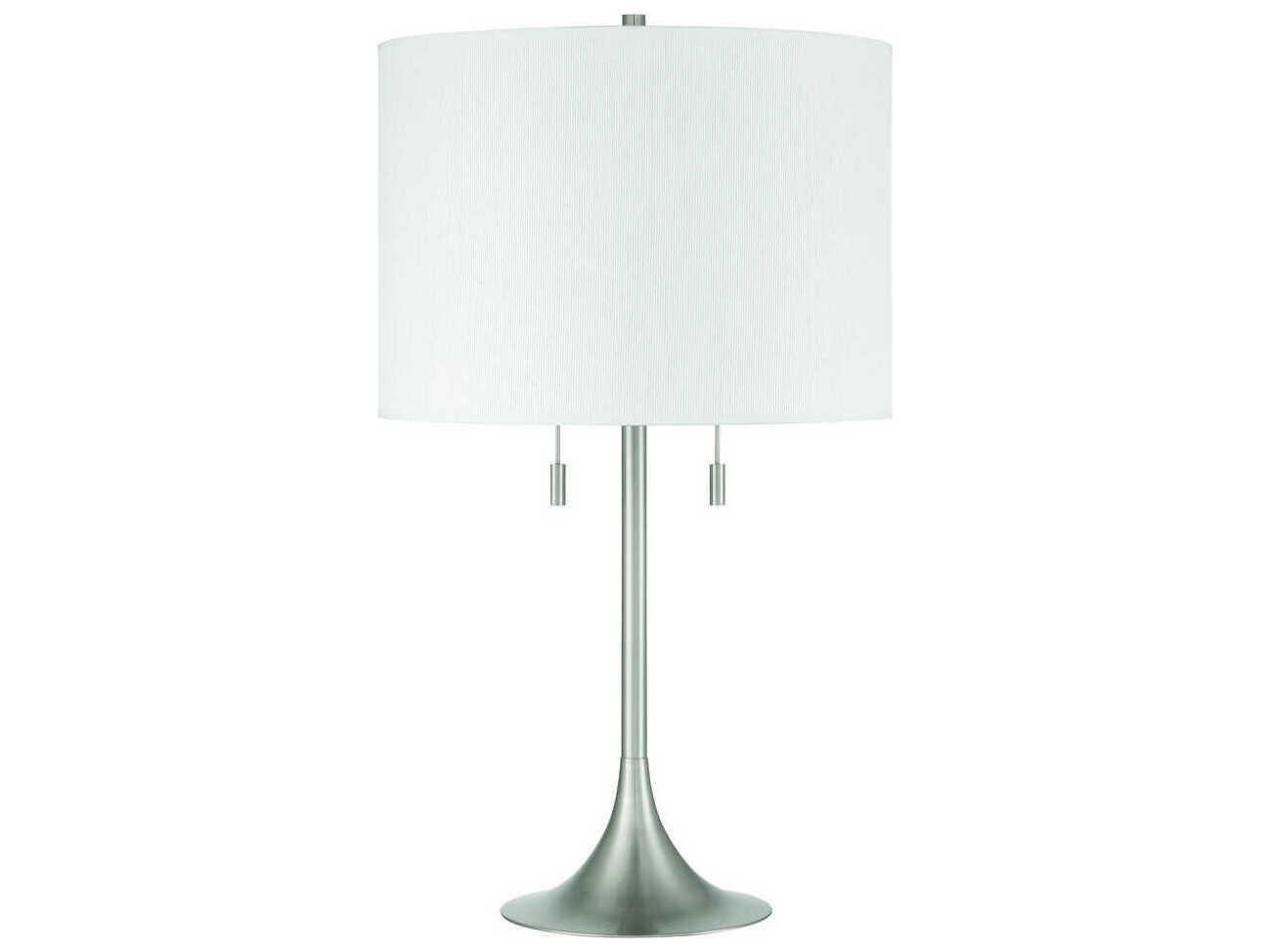 Craftmade Neely Brushed Polished Nickel White Fabric Buffet Lamp