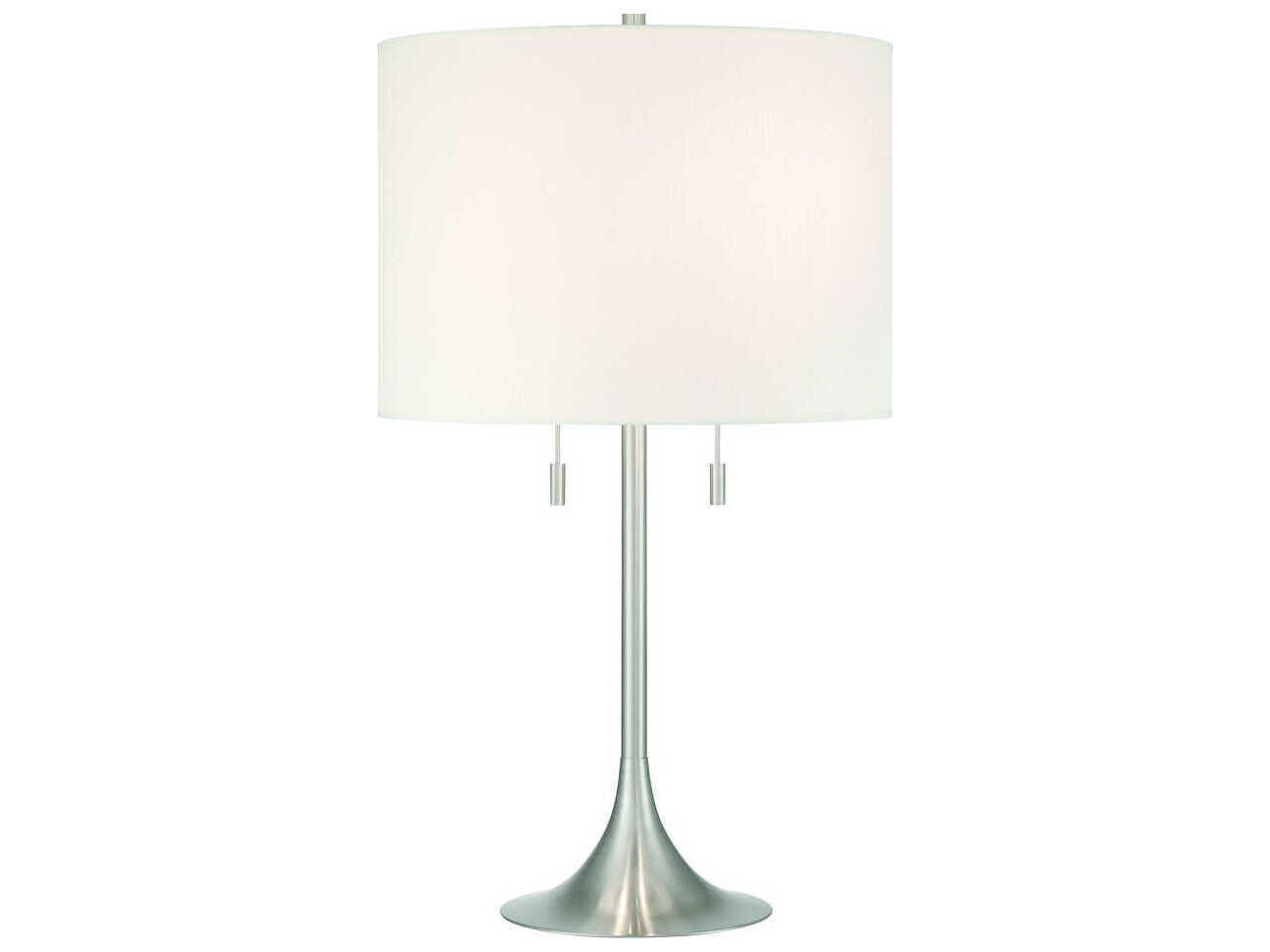 Craftmade Neely Brushed Polished Nickel White Fabric Buffet Lamp