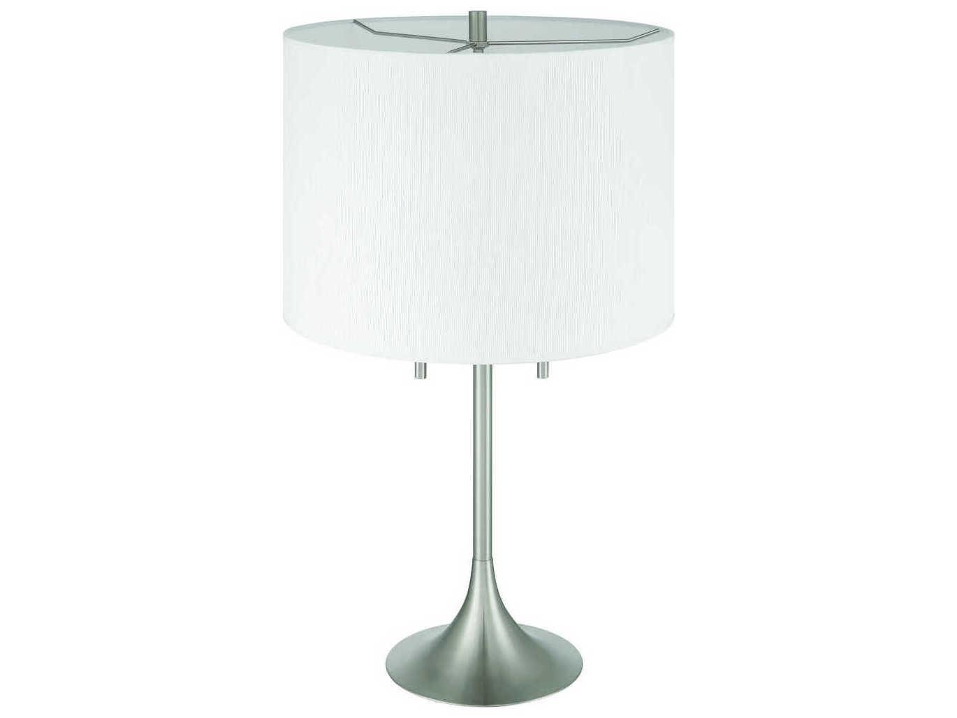 Craftmade Neely Brushed Polished Nickel White Fabric Buffet Lamp