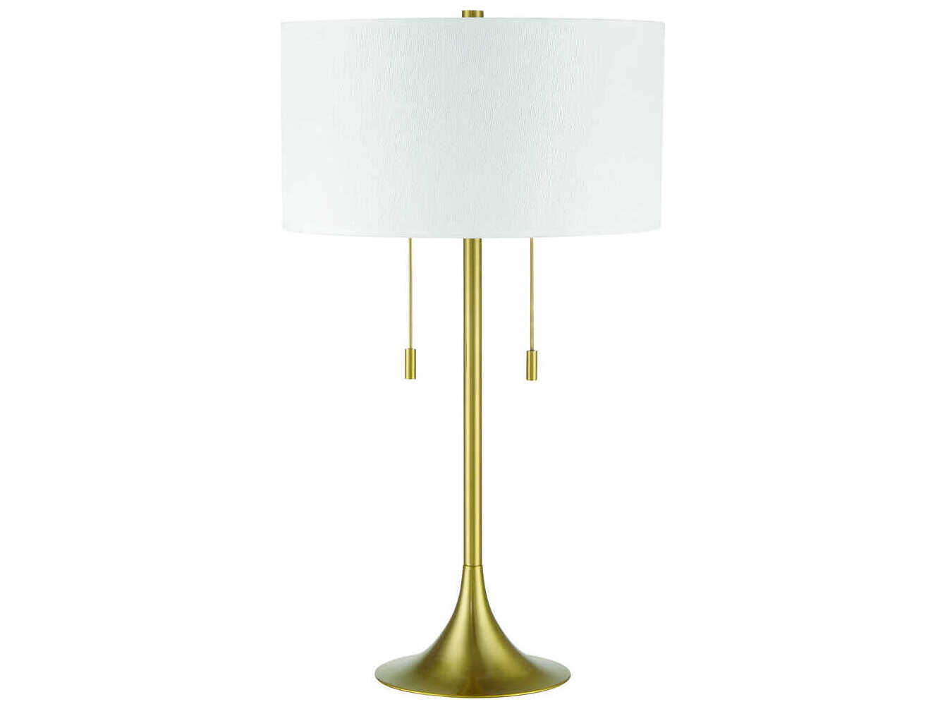 Craftmade Neely Satin Brass White Fabric Buffet Lamp