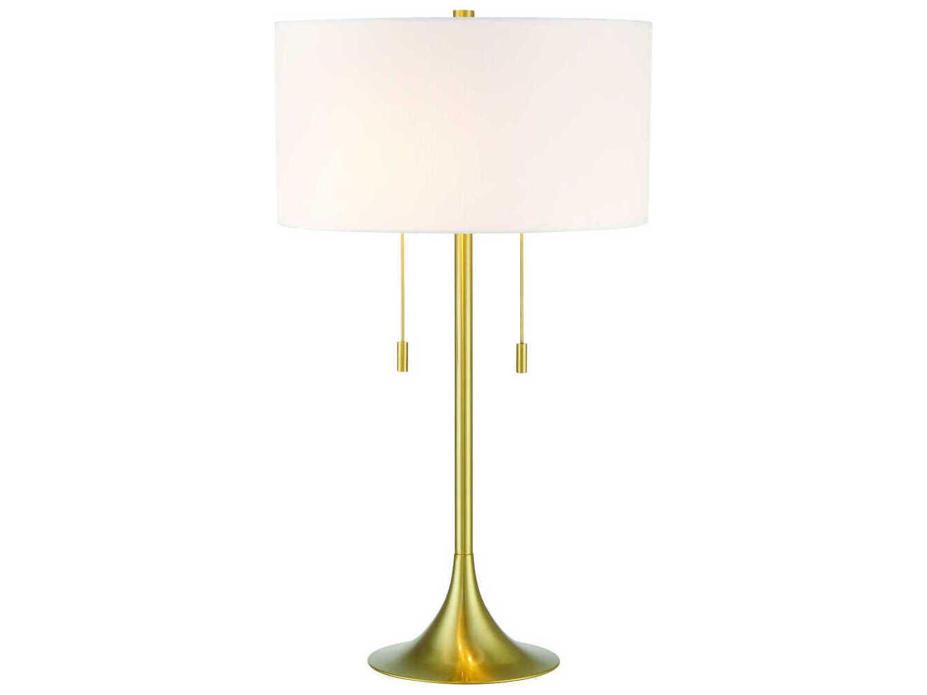 Craftmade Neely Satin Brass White Fabric Buffet Lamp
