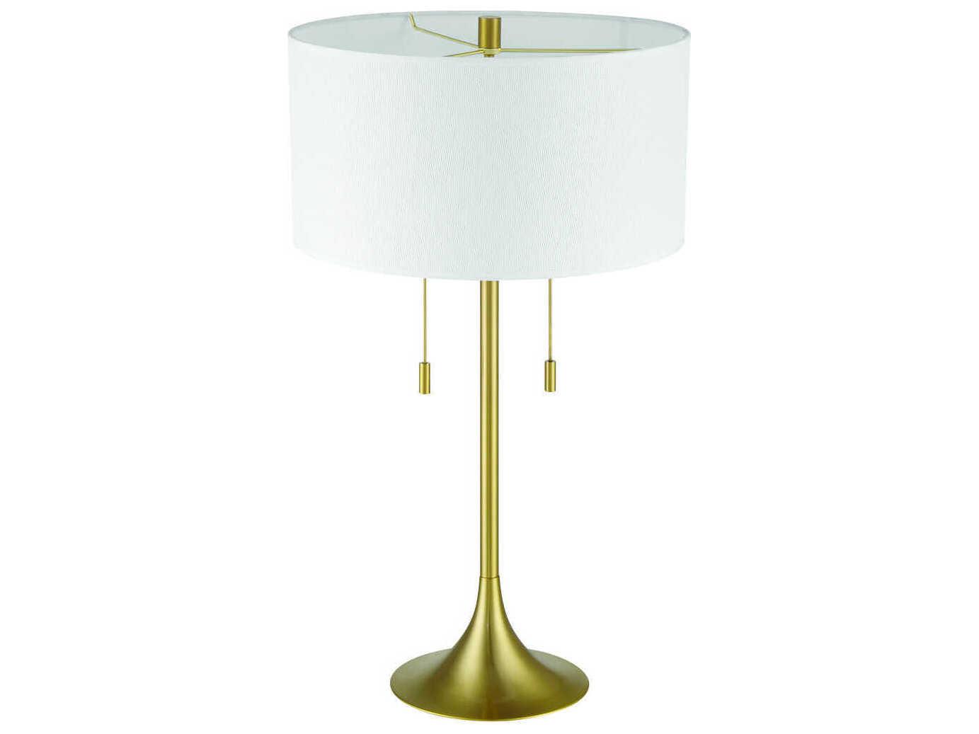Craftmade Neely Satin Brass White Fabric Buffet Lamp