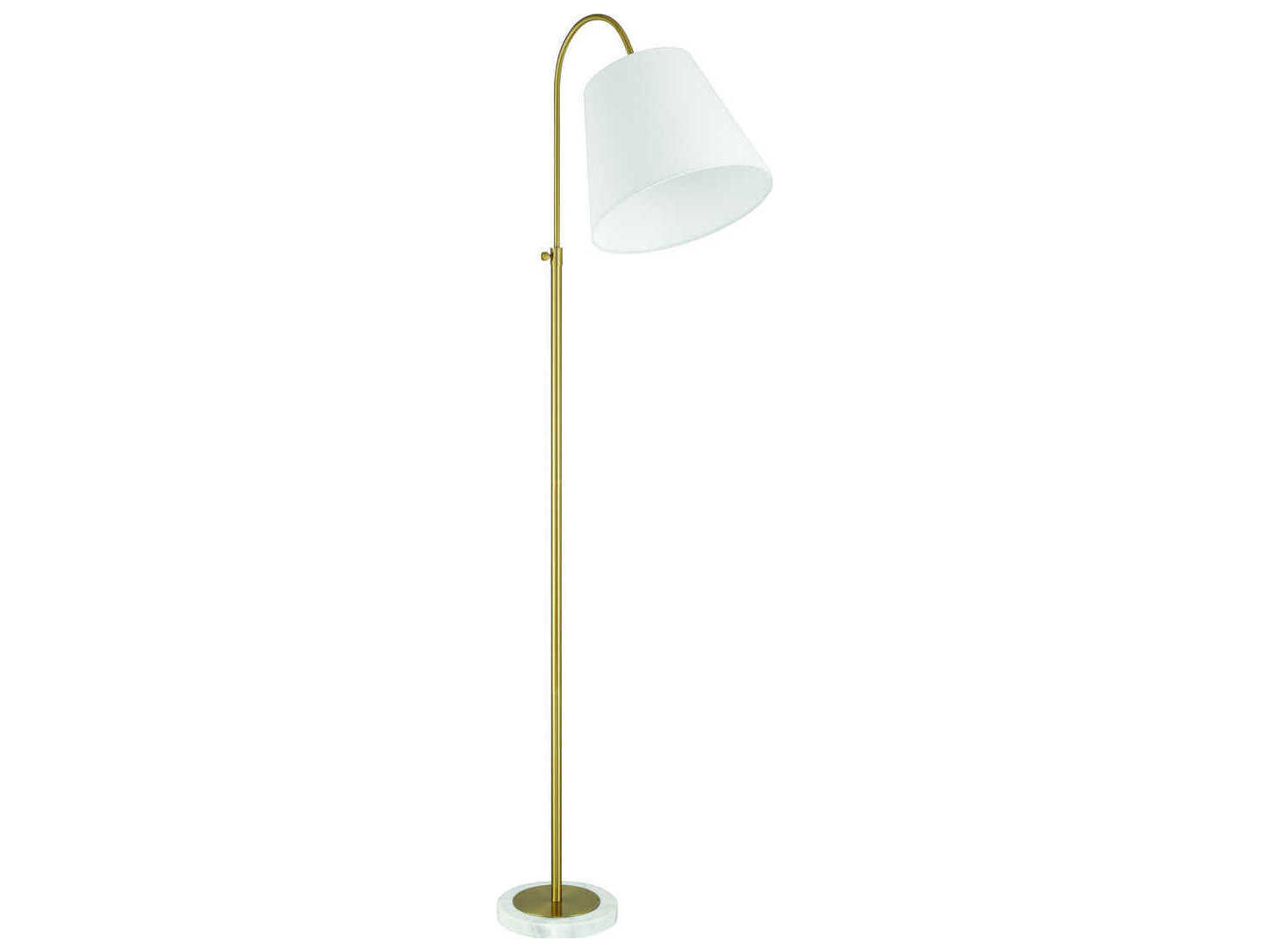 Craftmade Girard Satin Brass White Fabric Floor Lamp