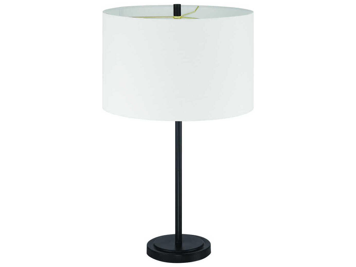 Craftmade Jones Flat Black White Fabric Buffet Lamp