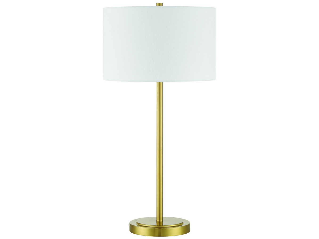 Craftmade Jones Satin Brass White Fabric Buffet Lamp