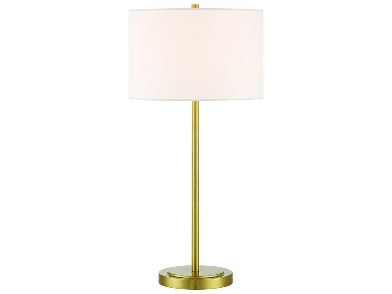 Craftmade Jones Satin Brass White Fabric Buffet Lamp