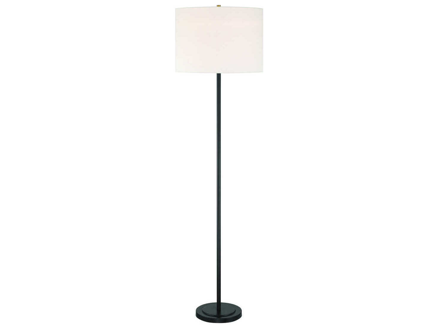 Craftmade Jones Flat Black White Fabric Floor Lamp