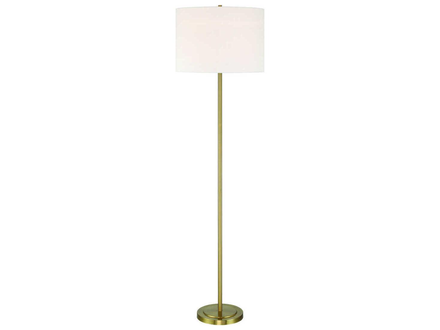 Craftmade Jones Satin Brass White Fabric Floor Lamp
