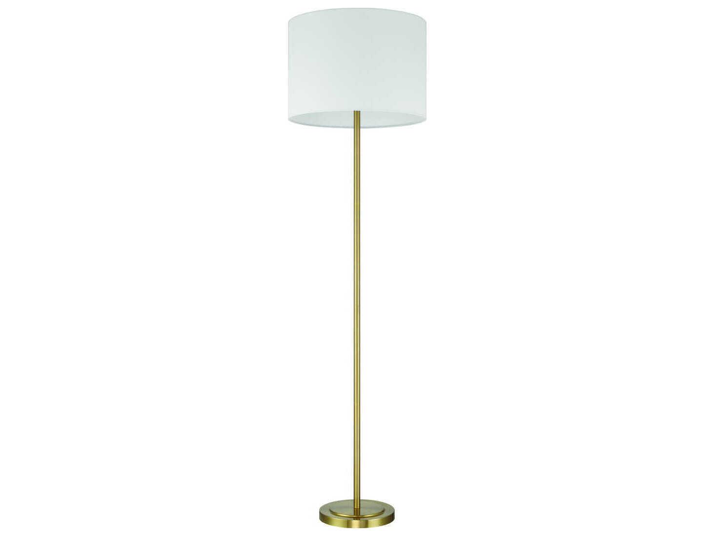 Craftmade Jones Satin Brass White Fabric Floor Lamp