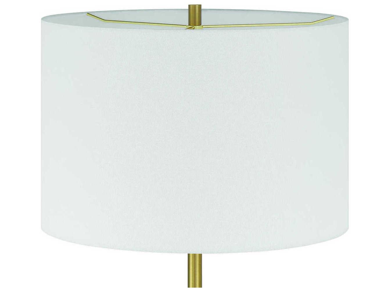 Craftmade Jones Satin Brass White Fabric Floor Lamp