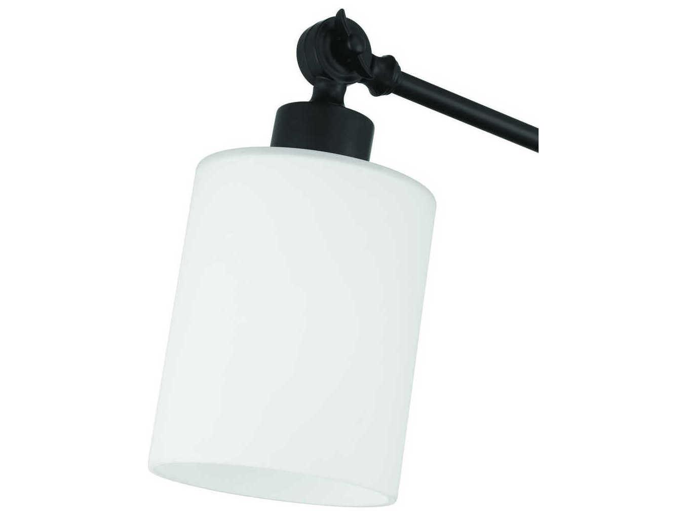 Craftmade Indiana Flat Black Frost White Glass Desk Lamp