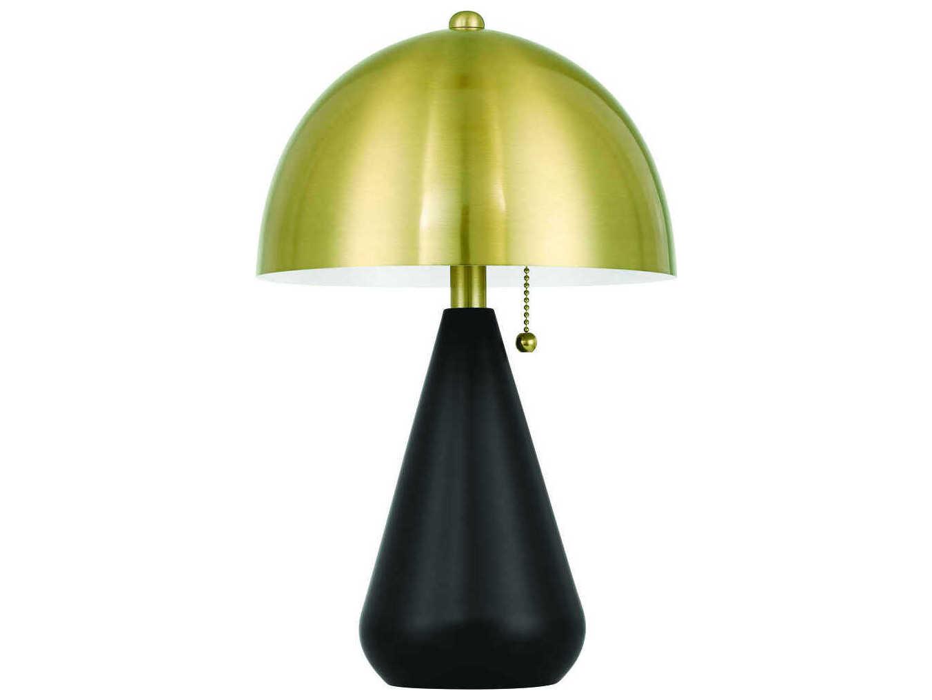 Craftmade Shelby Flat Black Satin Brass Steel Table Lamp
