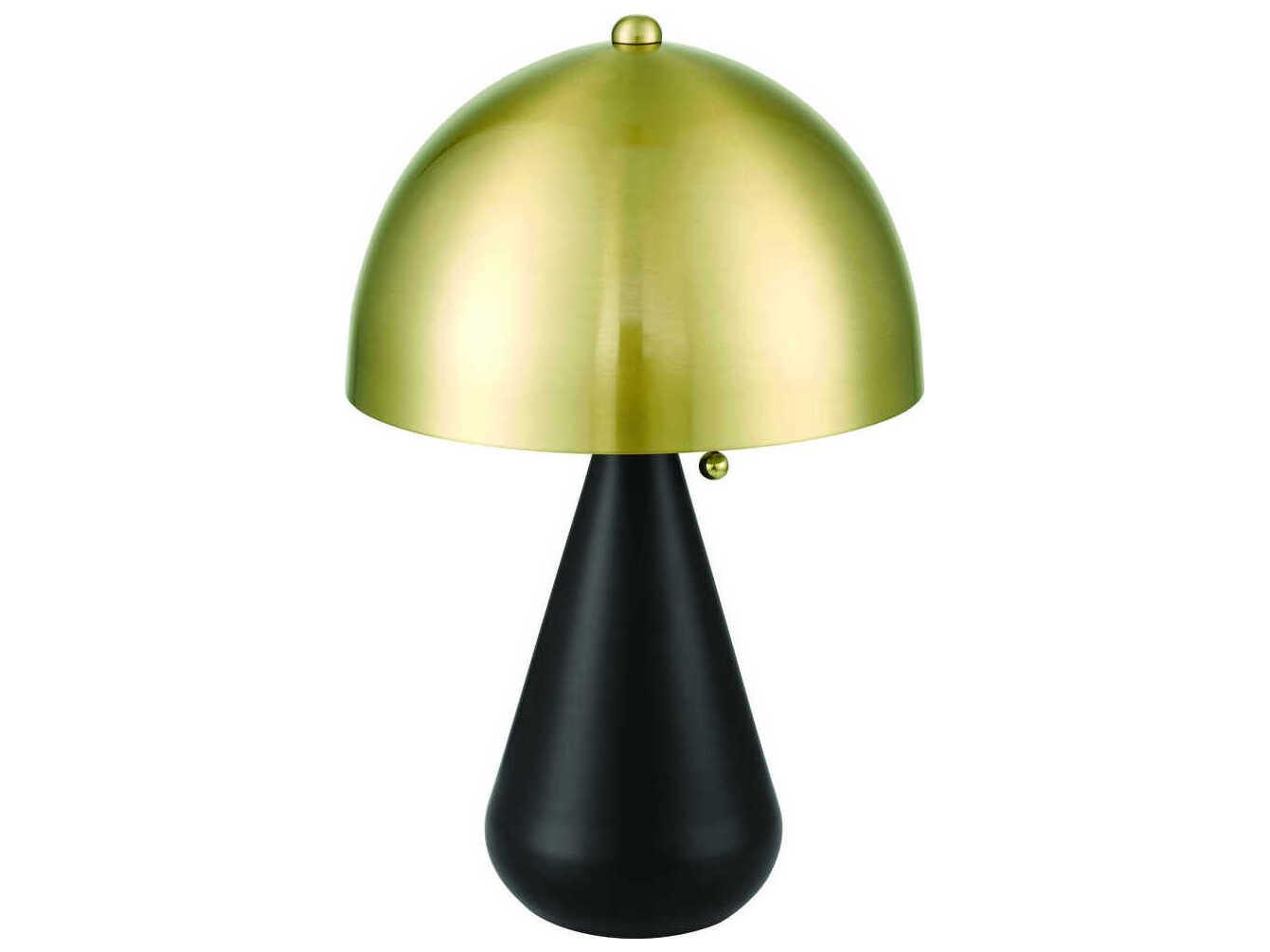 Craftmade Shelby Flat Black Satin Brass Steel Table Lamp