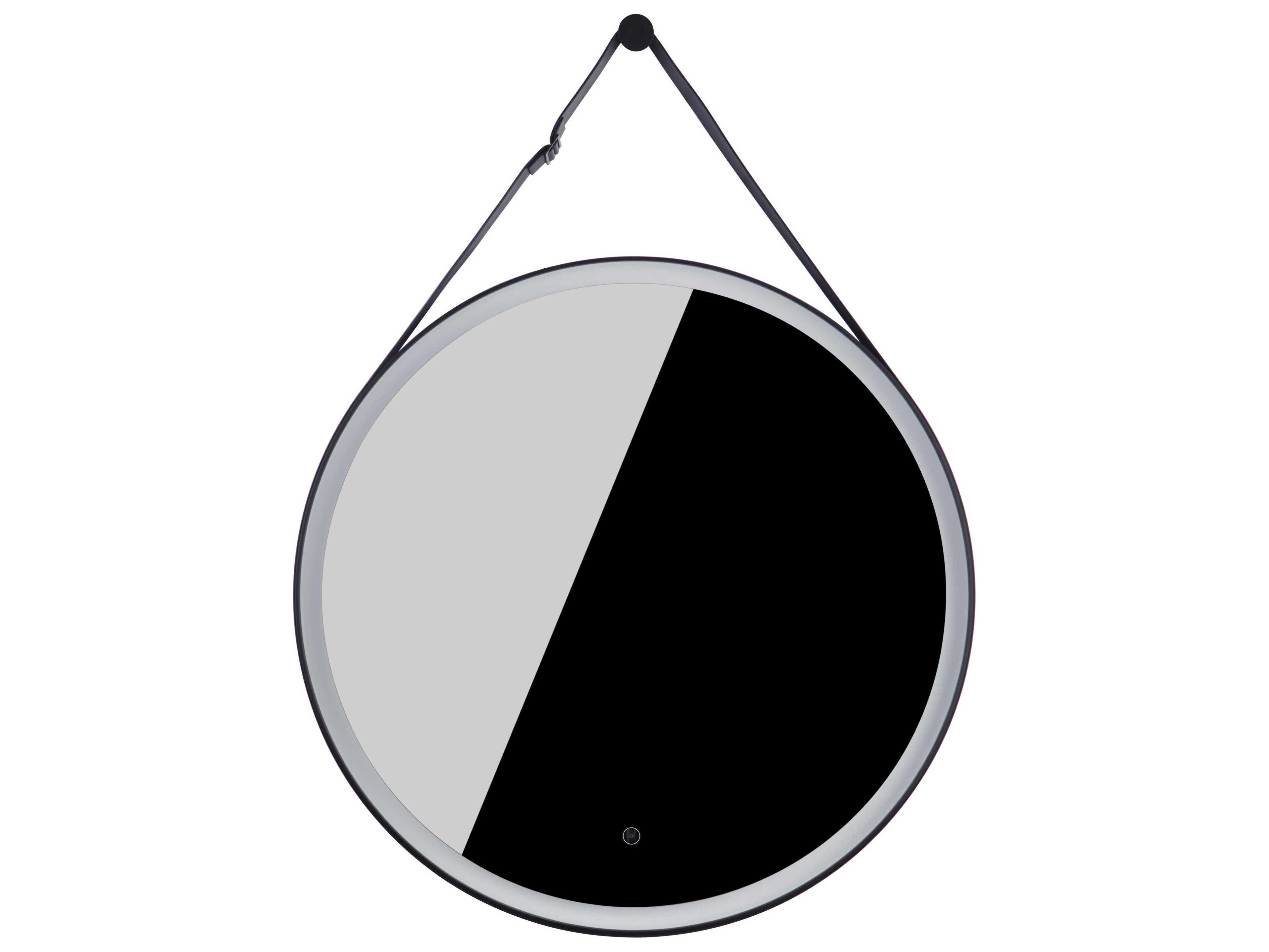 Craftmade Flat Black Round LED Wall Mirror