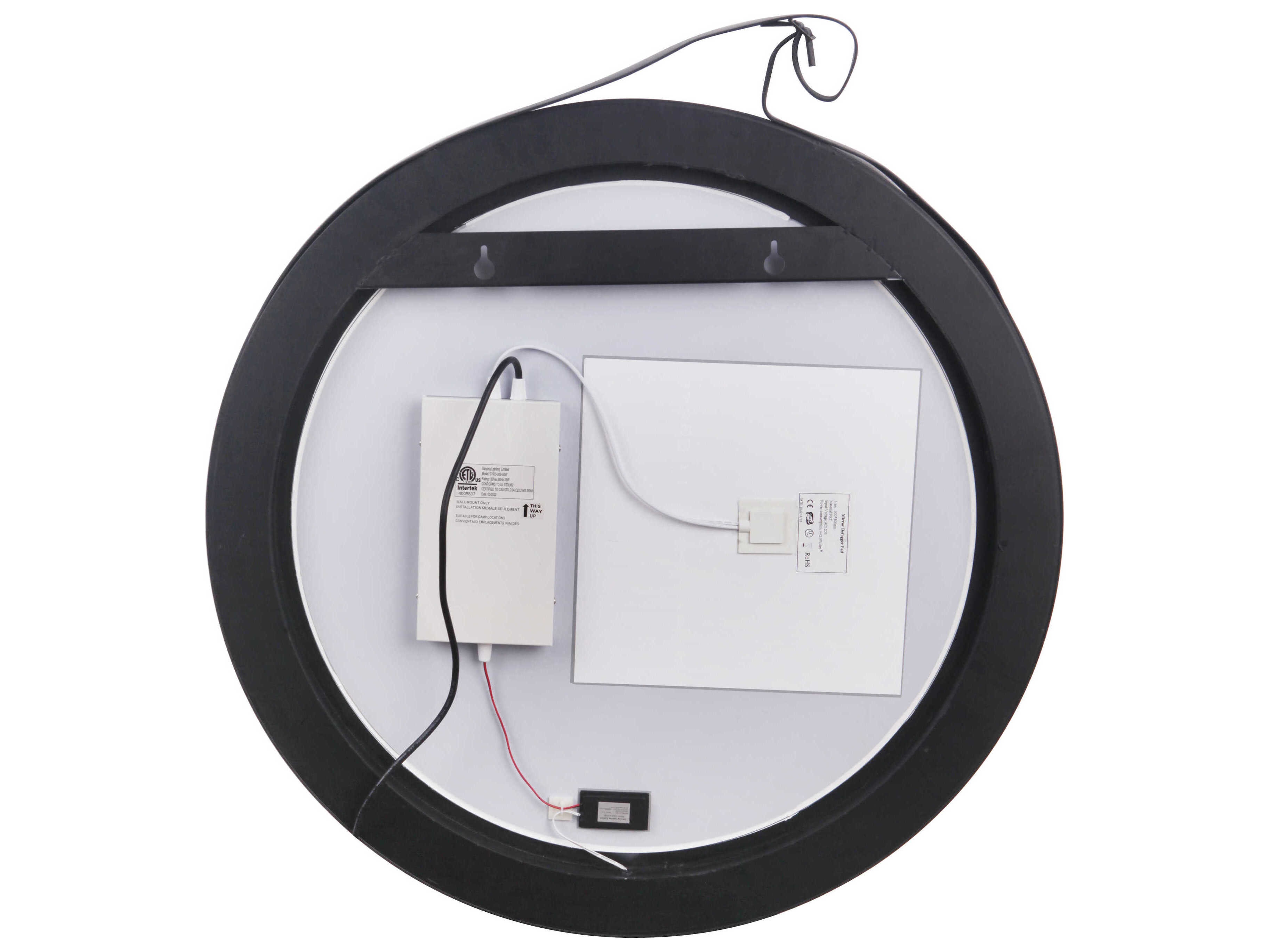Craftmade Flat Black Round LED Wall Mirror