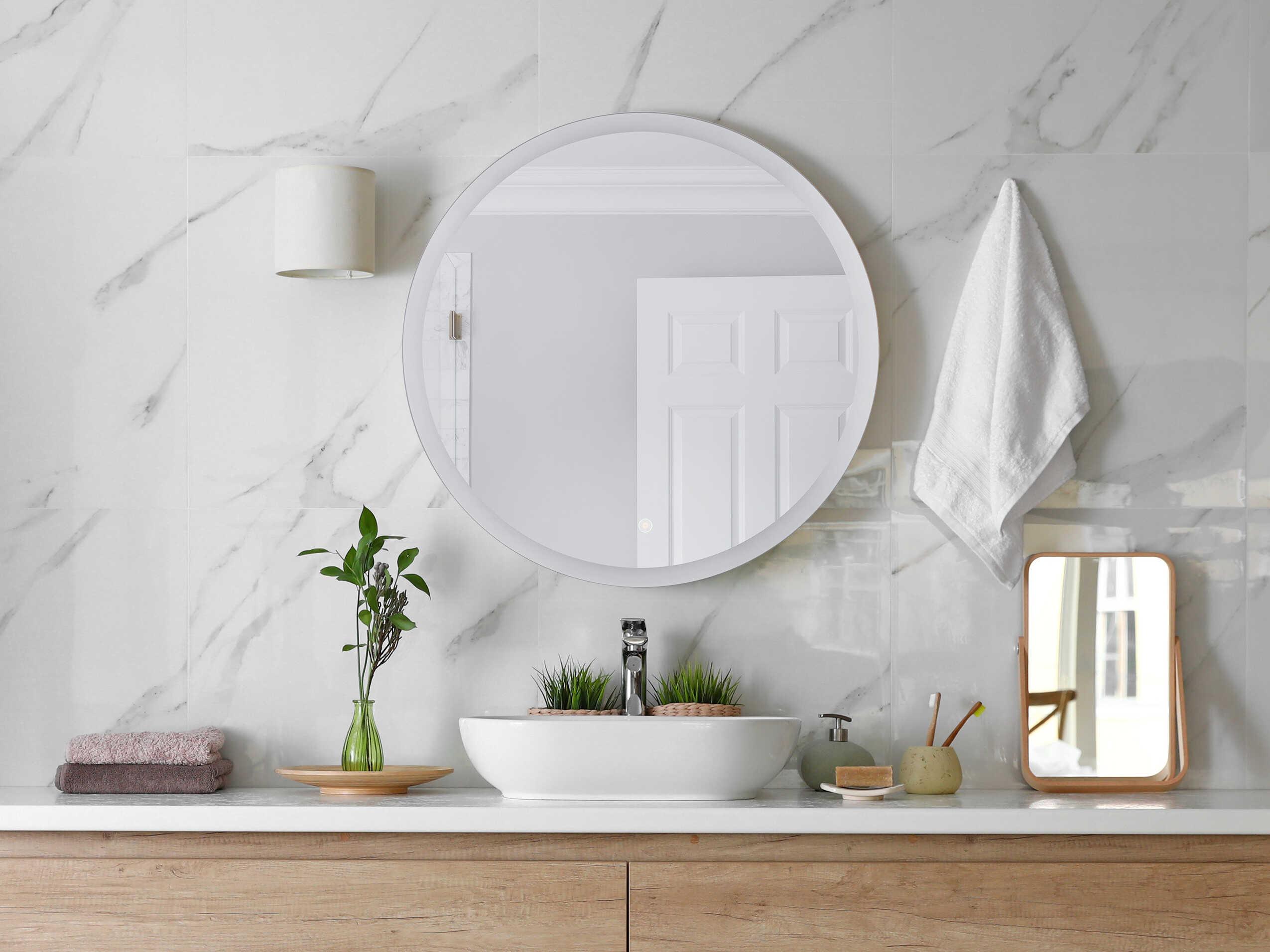 Craftmade White Round Wall Mirror