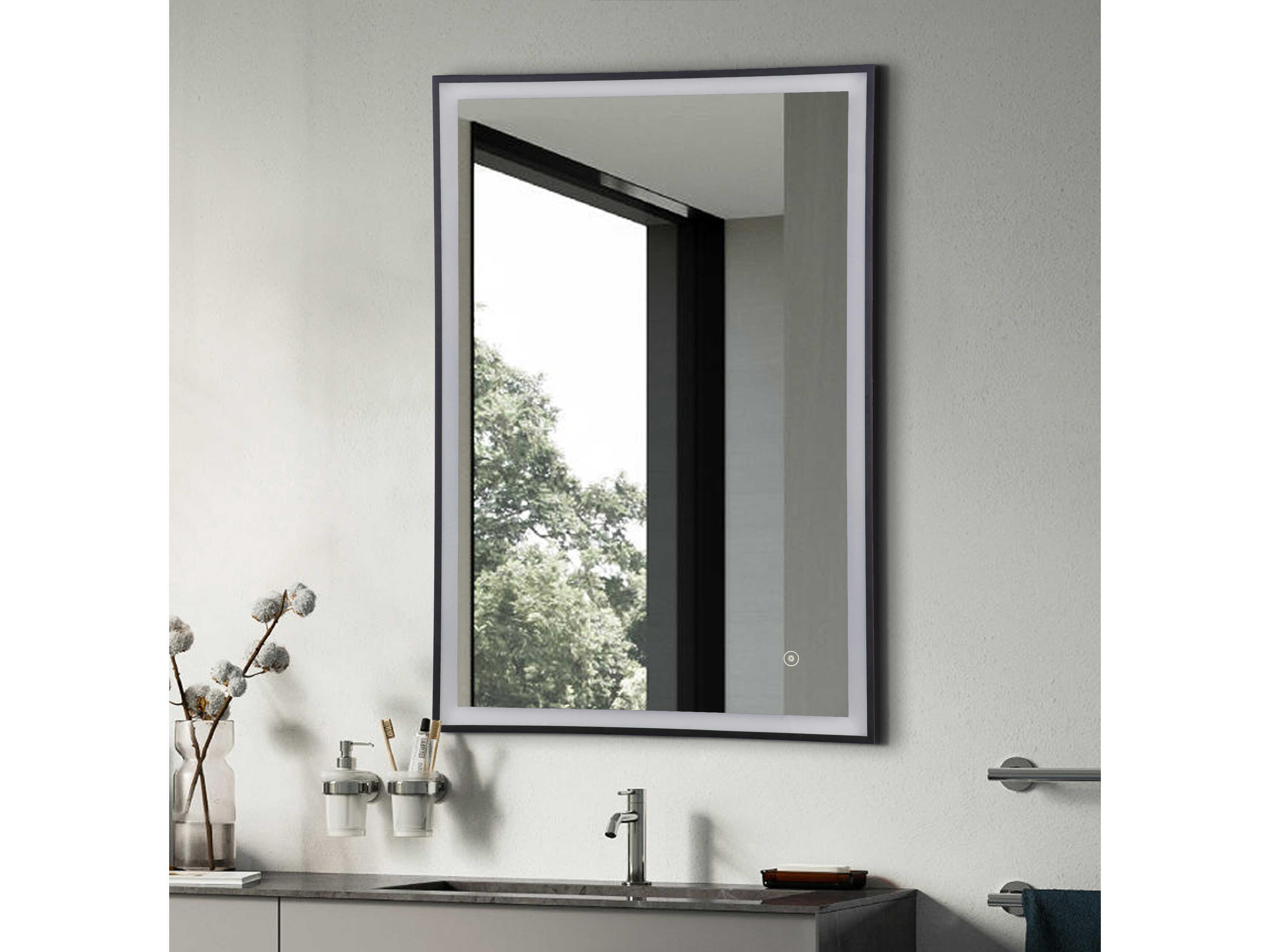 Craftmade Flat Black Rectangular Wall Mirror