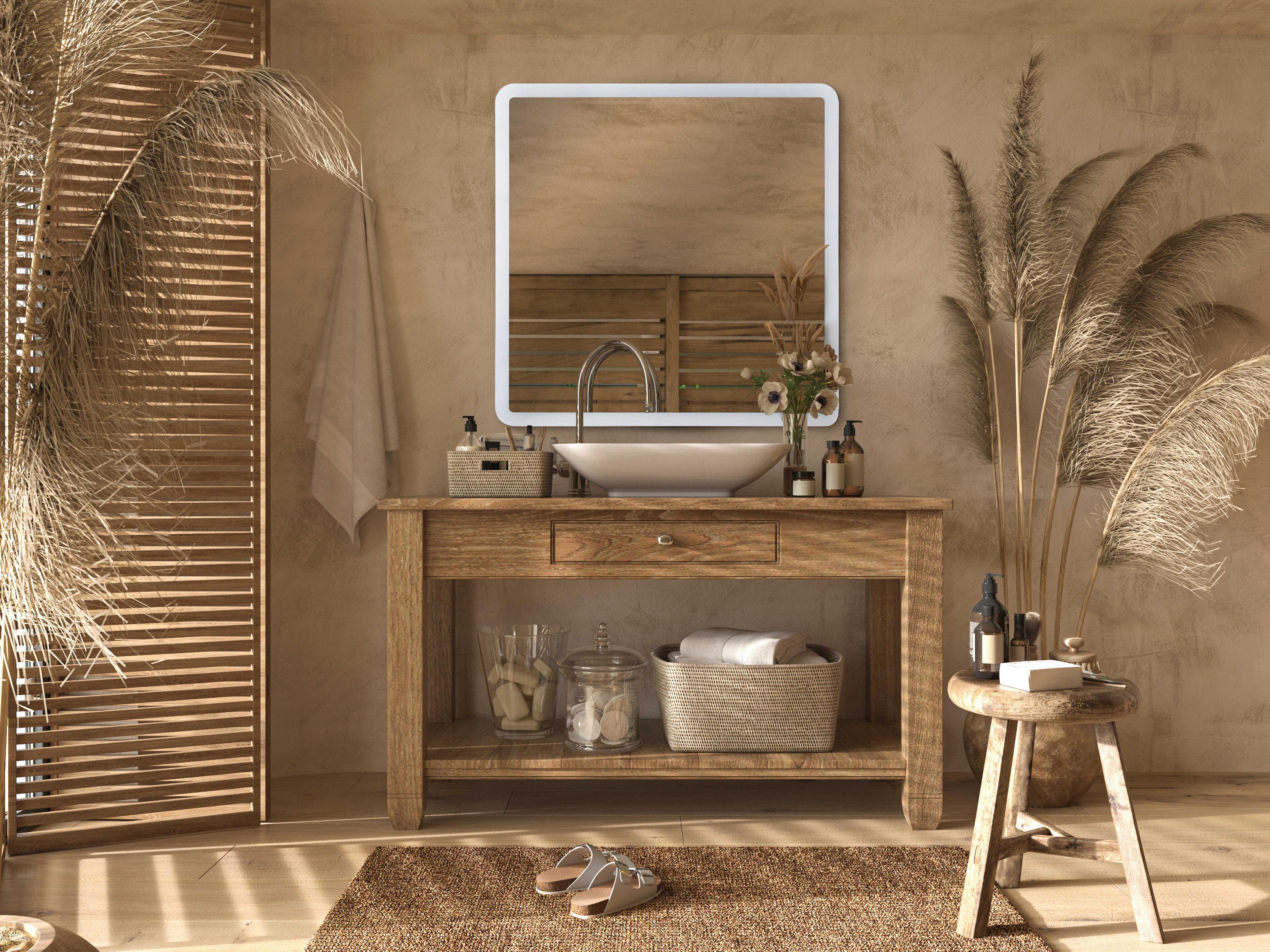 Craftmade Chassis White Wall Mirror Square