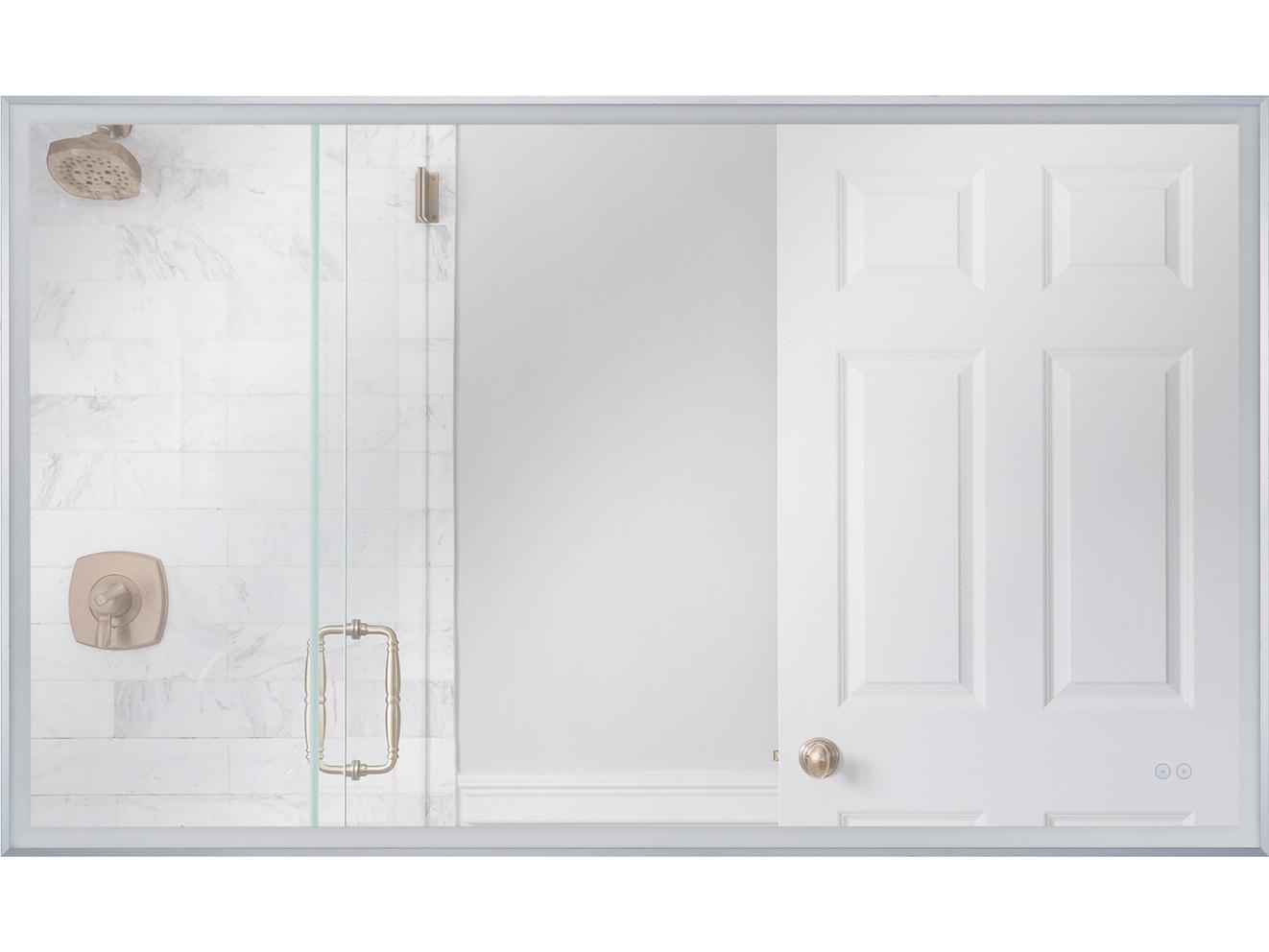 Craftmade Framed Brushed Polished Nickel Wall Mirror Rectangular