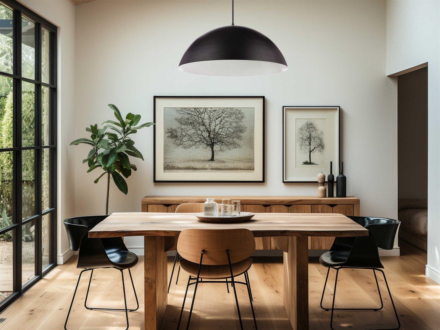 Craftmade Sculptural Statement 1-Light Flat Black Dome Pendant