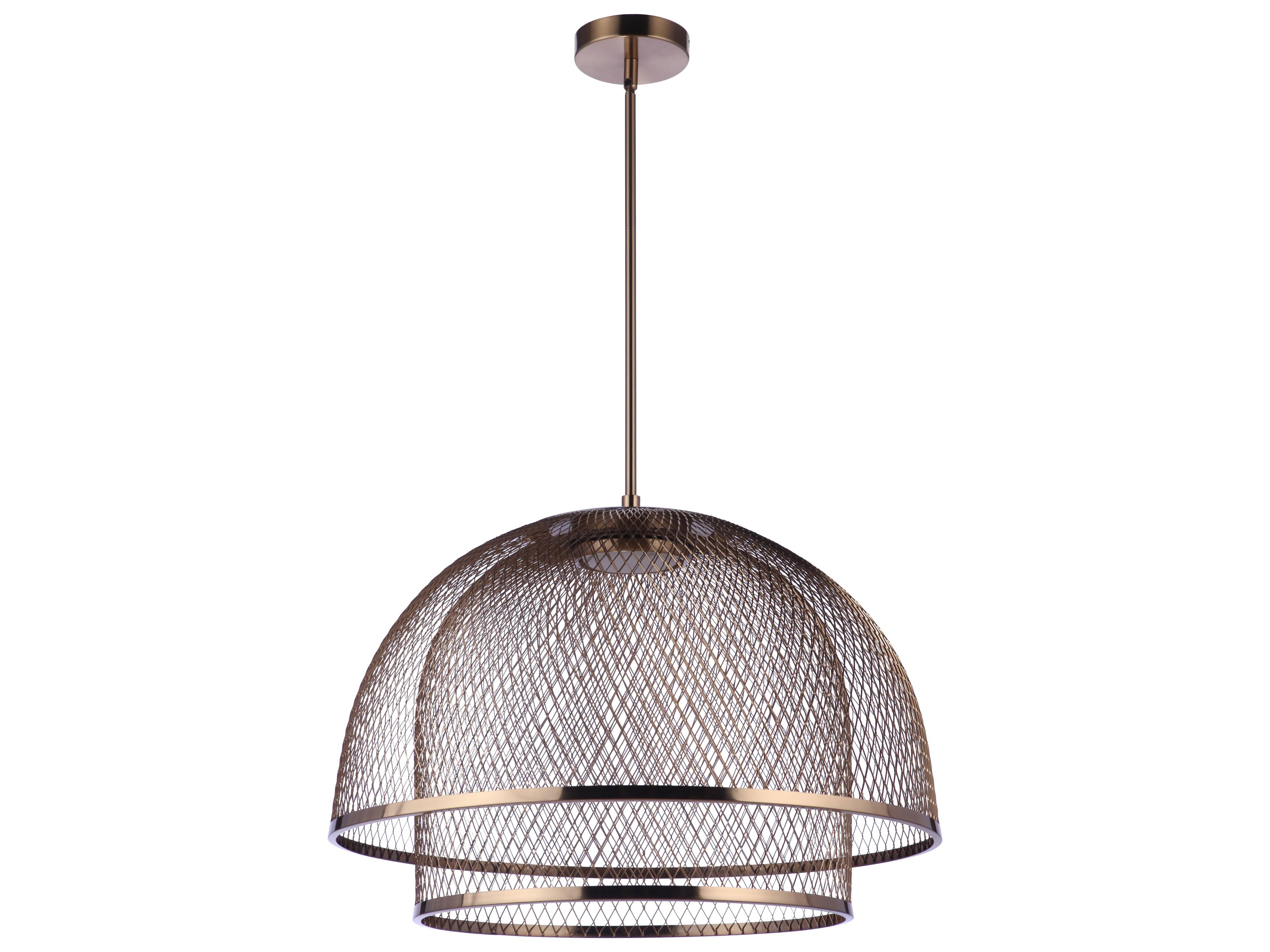 Craftmade Sculptural Statement 1-Light Satin Brass Dome Tiered Pendant