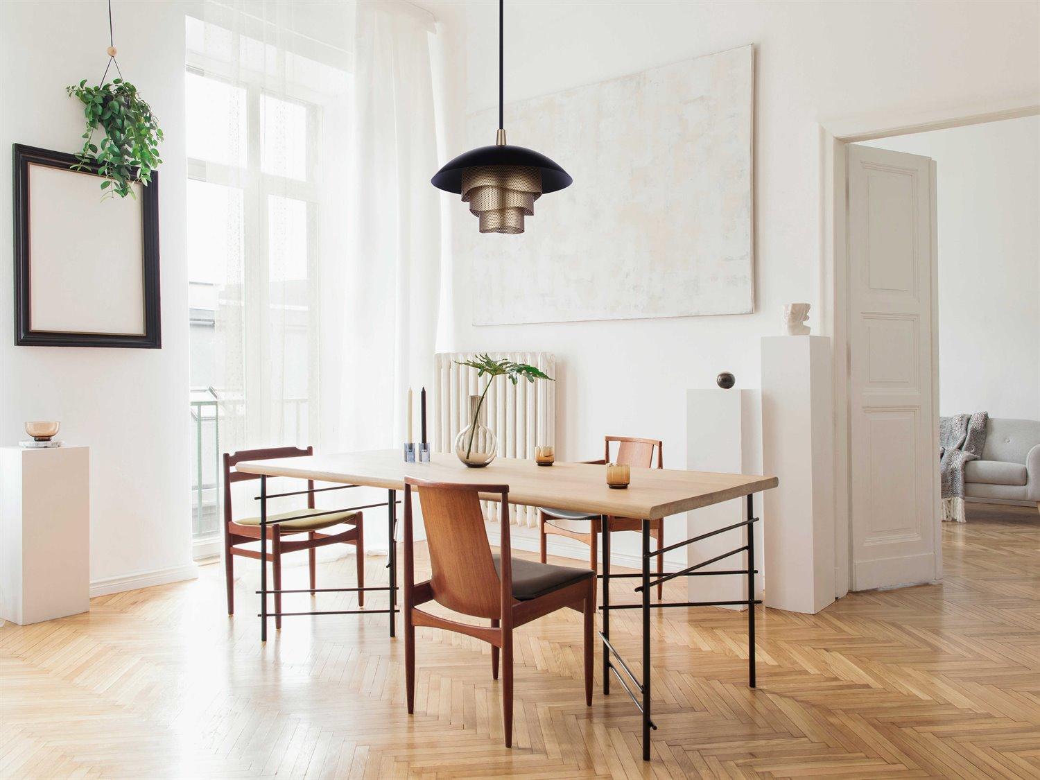 Craftmade Sculptural Statement 1-Light Flat Black Matte Gold Dome Tiered Pendant