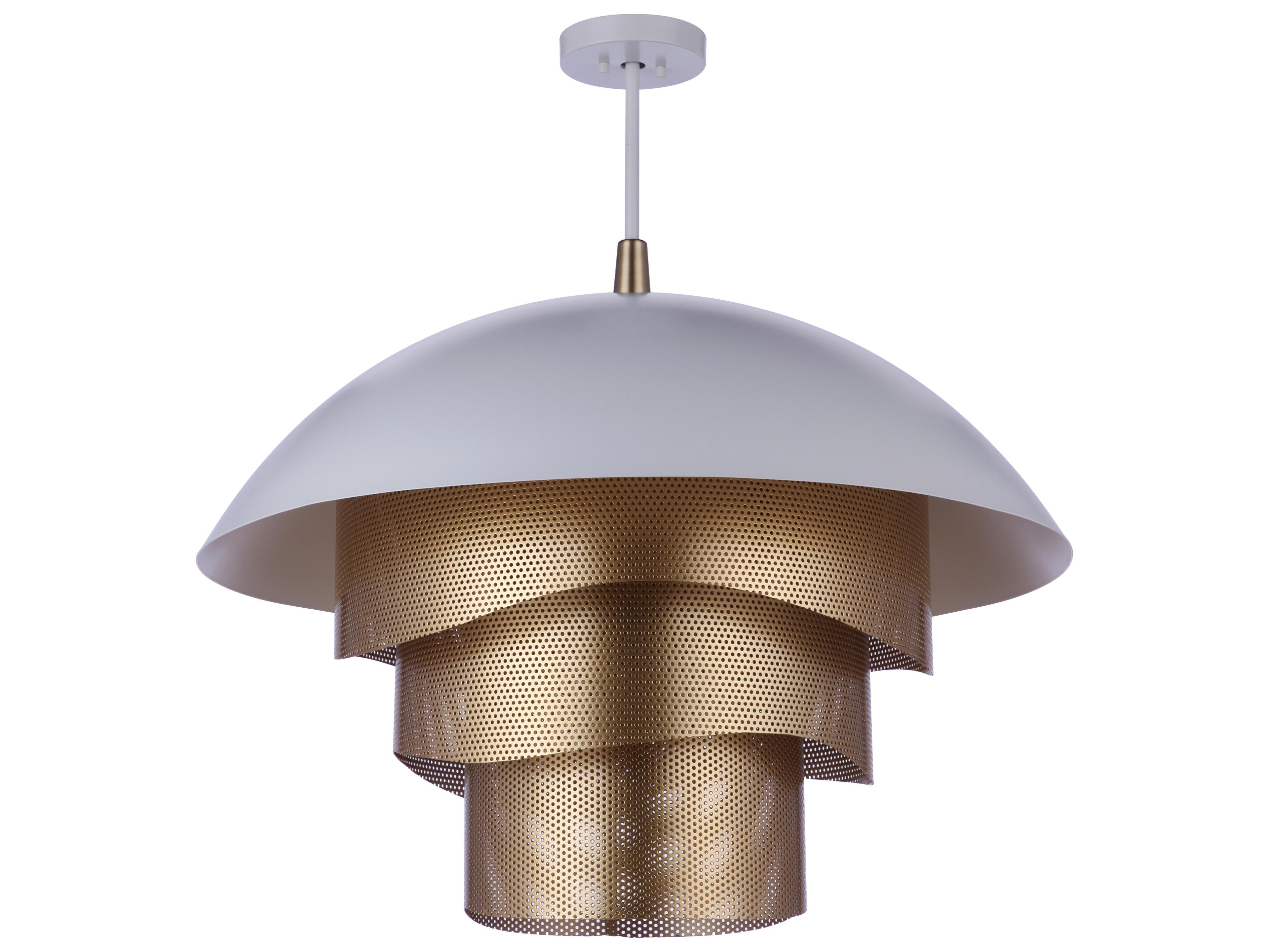 Craftmade Sculptural Statement 1-Light Matte White Gold Dome Tiered Pendant