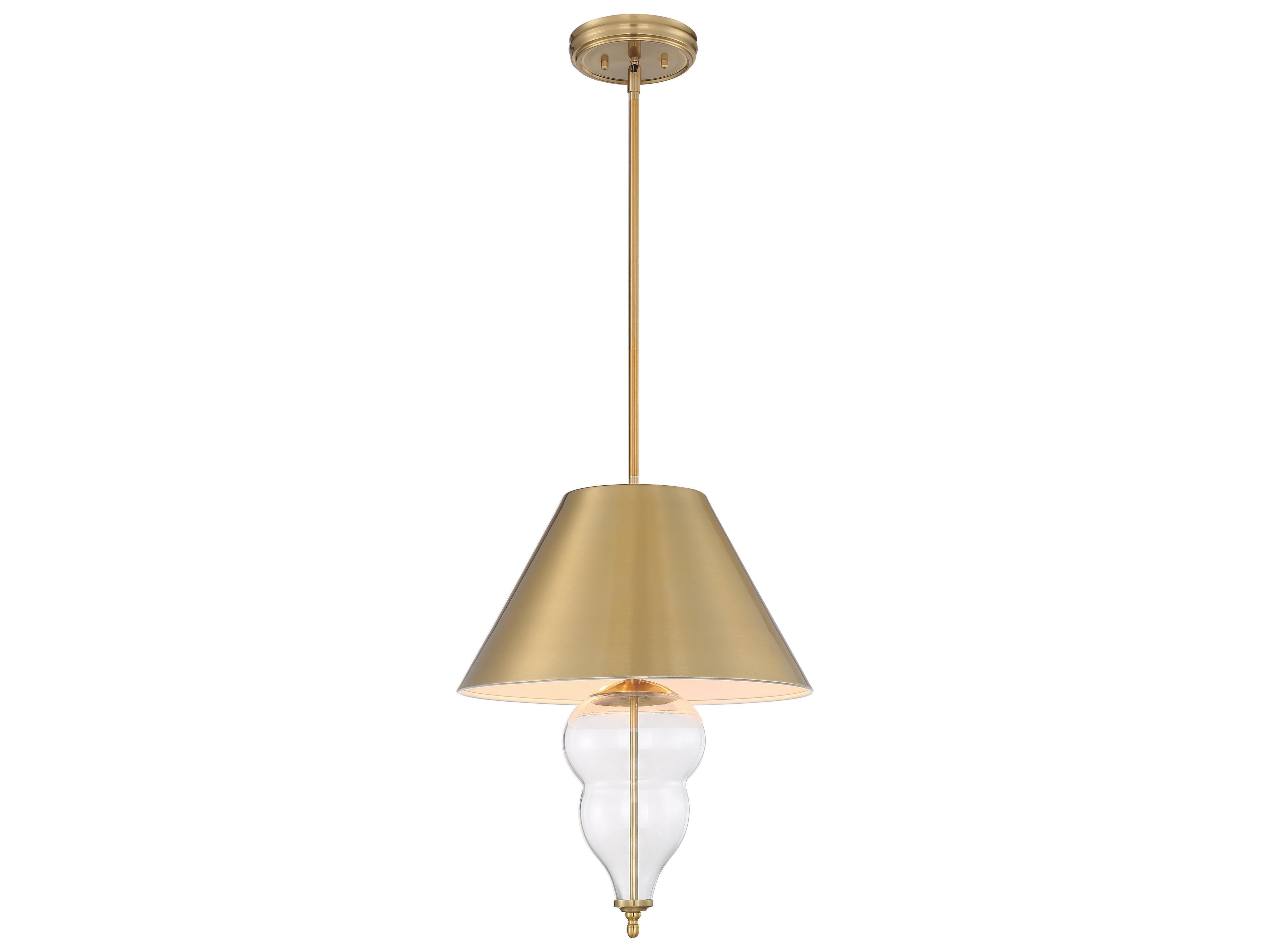 Craftmade 3-Light Satin Brass Glass Empire Pendant