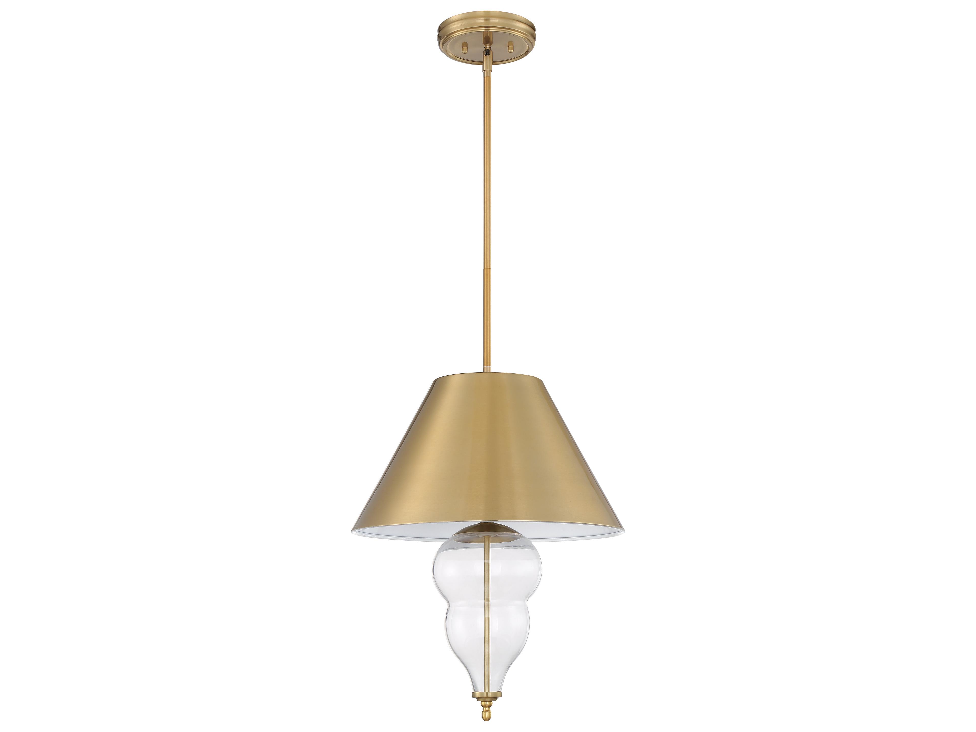 Craftmade 3-Light Satin Brass Glass Empire Pendant