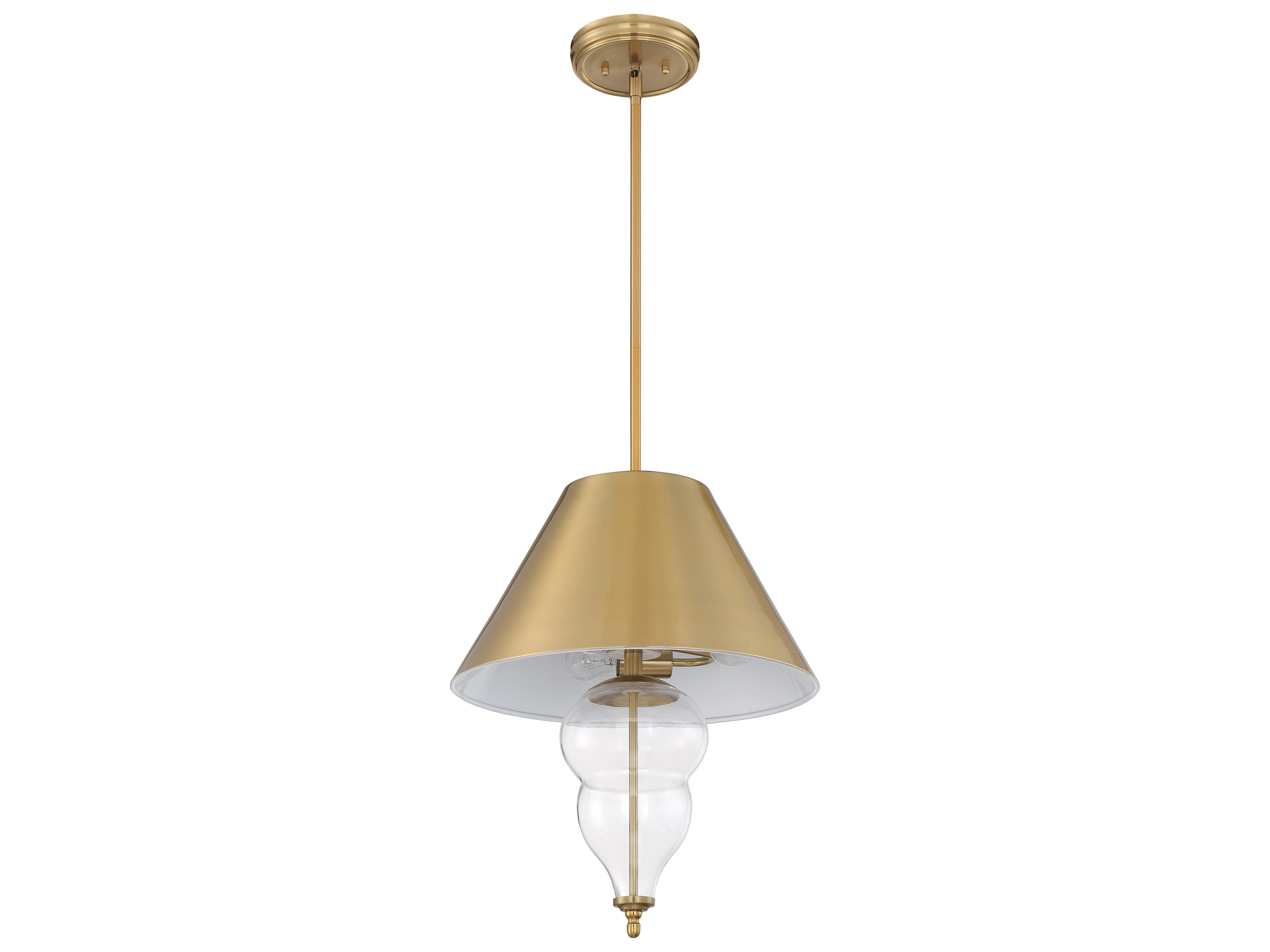 Craftmade 3-Light Satin Brass Glass Empire Pendant