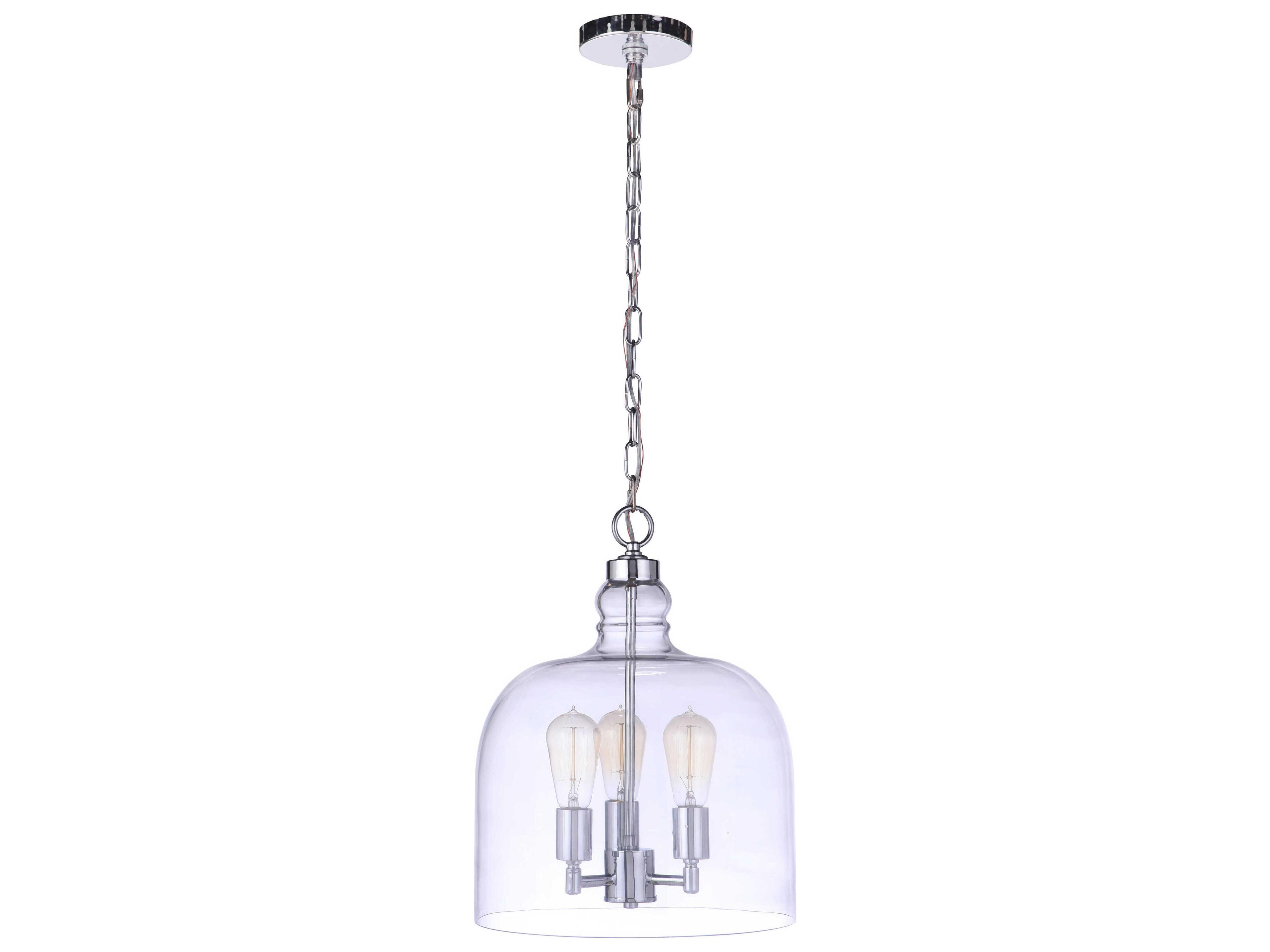 Craftmade Jackson 3-Light Chrome Glass Pendant